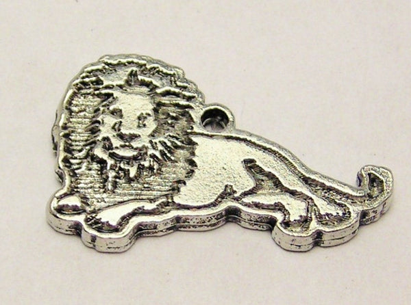 Lazy Lion King Of The Jungle Genuine American Pewter Charm