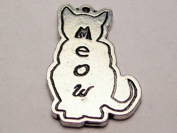 Meow Cat Genuine American Pewter Charm