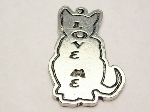 Love Me Cat Genuine American Pewter Charm