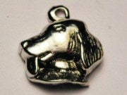 Dog With Tongue Hanging Out Genuine American Pewter Charm