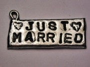 Just Married Genuine American Pewter Charm