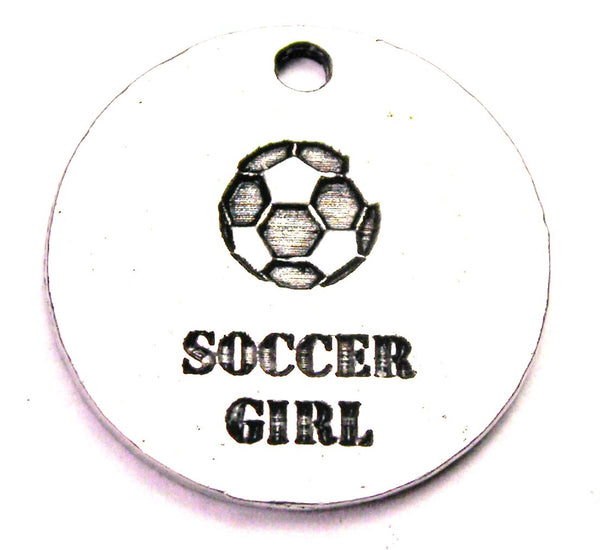 Soccer Girl Genuine American Pewter Charm