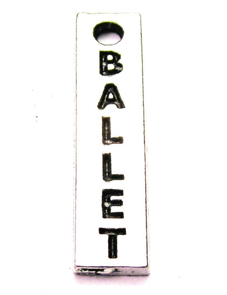 Ballet Long Tab Genuine American Pewter Charm