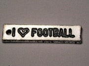 I Love Football Tab Genuine American Pewter Charm