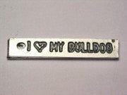 I Love My Bulldog Genuine American Pewter Charm