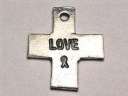 Love Cross With Awareness Ribbon Genuine American Pewter Charm