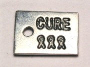 Cure With Awareness Ribbons Genuine American Pewter Charm
