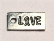 Love Awareness Ribbon Replaces The O Genuine American Pewter Charm