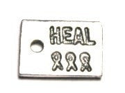 Heal With Awareness Ribbons Genuine American Pewter Charm