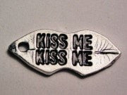 Kiss Me Kiss Me Lips Genuine American Pewter Charm