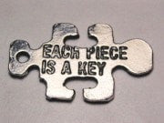 Each Piece Is A Key Autism Awareness Puzzle Piece Genuine American Pewter Charm