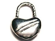 Heart Shaped Purse Style 2 Genuine American Pewter Charm
