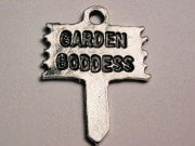 Garden Goddess Sign Genuine American Pewter Charm