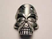 Cracked Skull Genuine American Pewter Charm