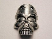 Cracked Skull Genuine American Pewter Charm