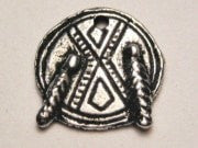 Indian Warrior Shield Genuine American Pewter Charm