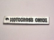 Motocross Chick Genuine American Pewter Charm