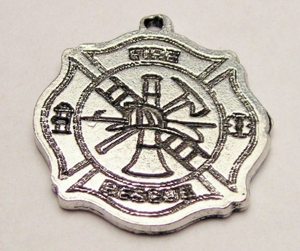 Fire Fighter Cross Genuine American Pewter Charm