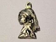 Girl With Pearl Earring Genuine American Pewter Charm