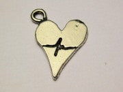 Heart With Heartbeat Genuine American Pewter Charm