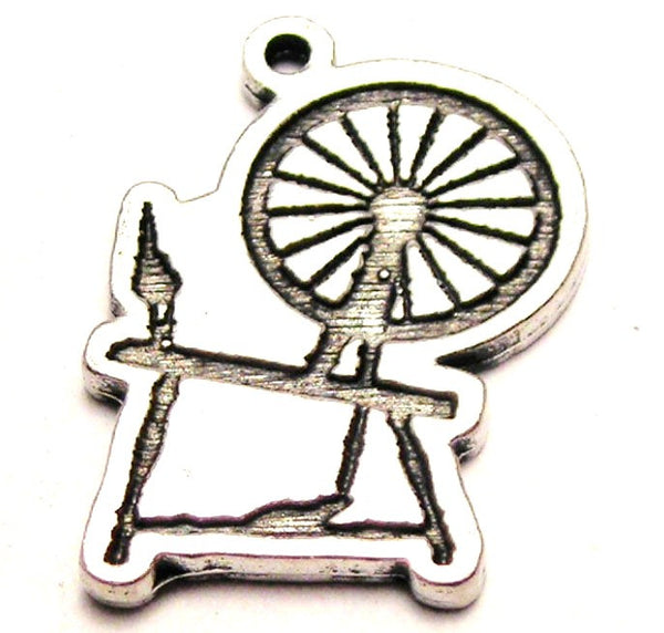 Spinning Wheel Genuine American Pewter Charm