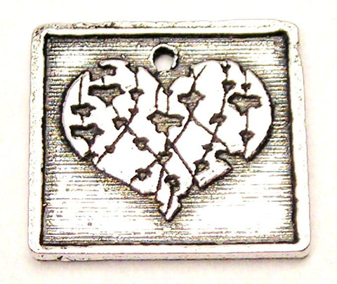 Small Poison Ivy Heart Genuine American Pewter Charm