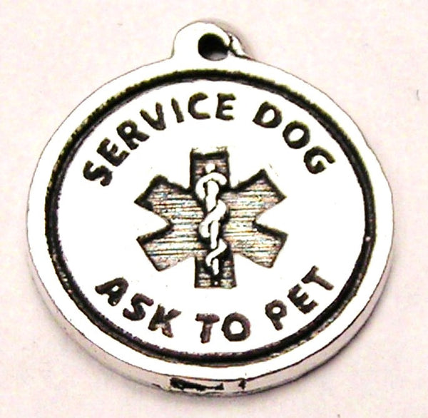 Service Dog Ask To Pet Genuine American Pewter Charm