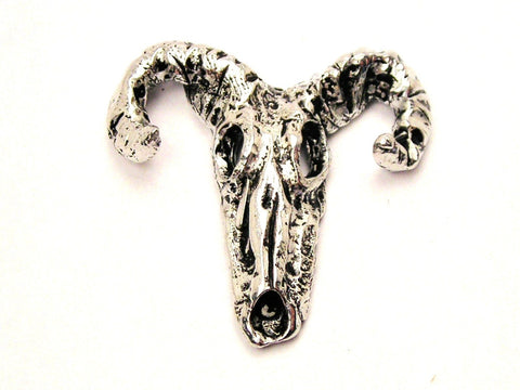 Large Desert Ram Skull Genuine American Pewter Charm