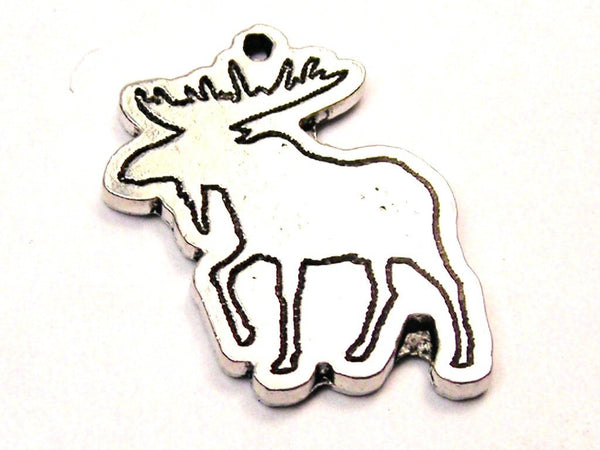 Moose Silhouette Genuine American Pewter Charm