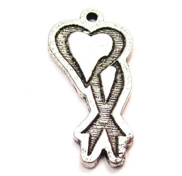 Heart Dripping Awareness Ribbon Genuine American Pewter Charm