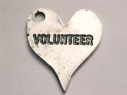 Volunteer Heart Genuine American Pewter Charm