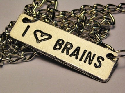 I Love Brains Statement Platform Necklace