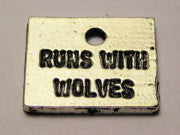 Runs With Wolves Genuine American Pewter Charm