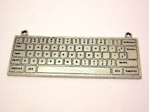 Large Keyboard 2 Inch Pendant Genuine American Pewter Charm