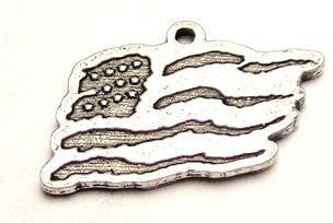 Modern American Flag Genuine American Pewter Charm