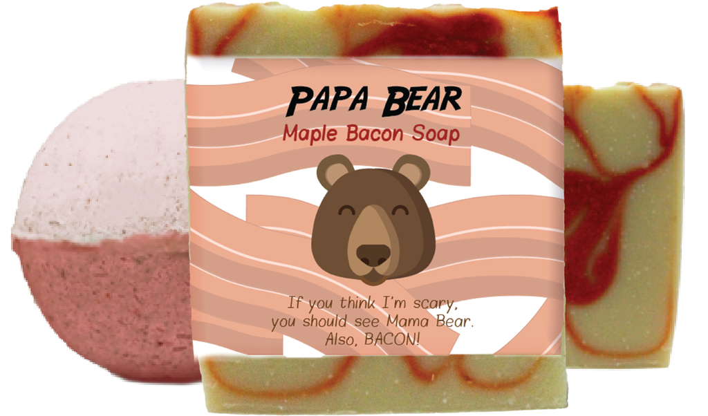 Papa Bear Maple Bacon Scented Bath Gift Set - American Made Pewter
