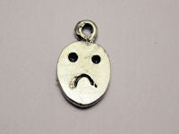 Sad Face Small Eyes Genuine American Pewter Charm