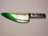 Knife With Green Zombie Blood Genuine American Pewter Charm