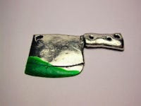Meat Cleaver With Zombie Blood Genuine American Pewter Charm