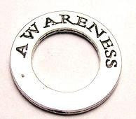 Awareness Affirmation Ring Genuine American Pewter Charm