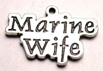 Marine Wife Stylized Genuine American Pewter Charm
