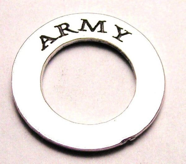 Army Affirmation Ring Genuine American Pewter Charm
