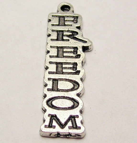 Freedom Letters Going Down Genuine American Pewter Charm