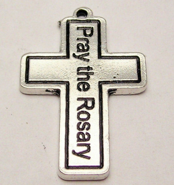 Cross Pray The Rosary Genuine American Pewter Charm