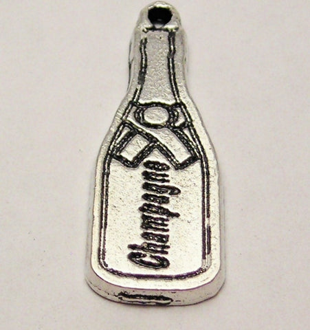 Champagne Bottle Genuine American Pewter Charm