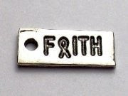 Faith With Awareness Ribbon Genuine American Pewter Charm