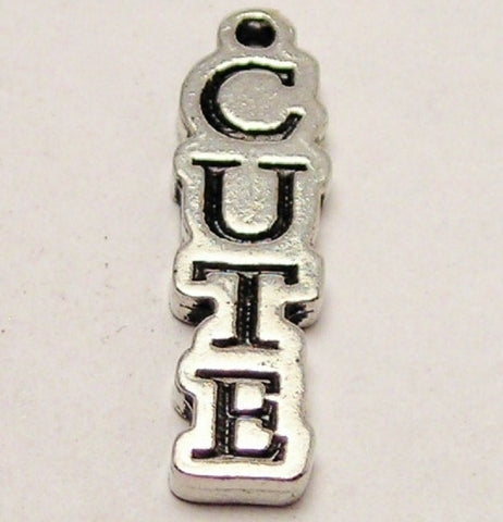 Cute Letters Going Down Genuine American Pewter Charm