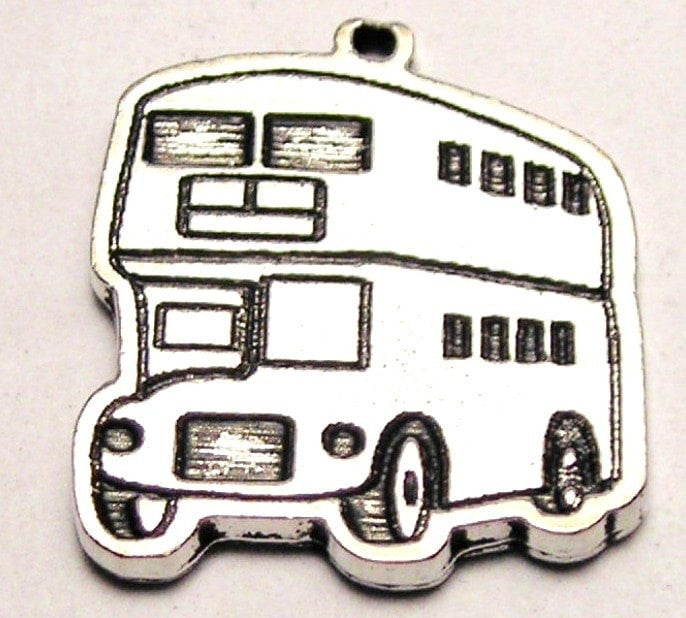 Double Decker UK Bus Genuine American Pewter Charm American Made