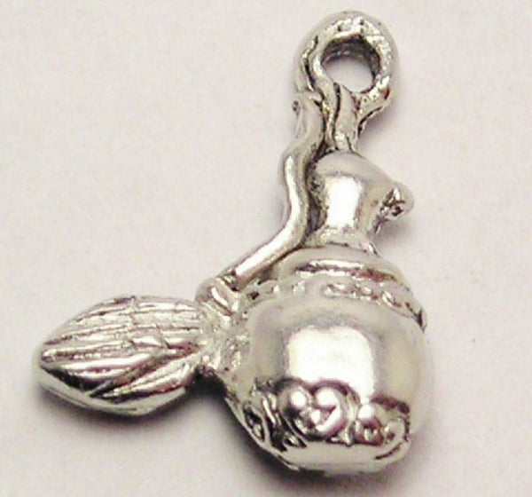 Vintage Style Perfume Bottle With Pump Genuine American Pewter Charm