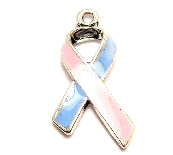 Infant Loss Ribbon Pink And Blue Genuine American Pewter Charm
